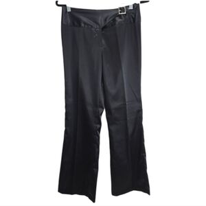 Y2K Low Rise Black Satin Pants Womens Juniors Size 9 Star City Vintage